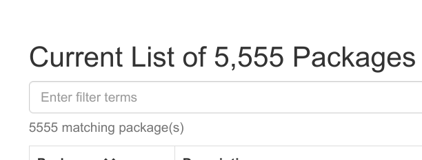 "Current List of 5,5555 Packages"