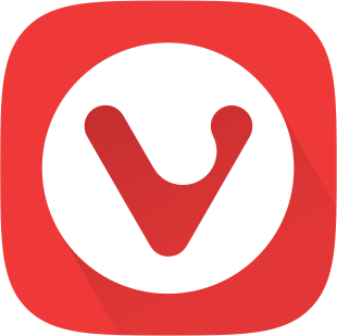 The red Vivaldi logo