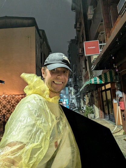 Me in rain coat bought at 7-11